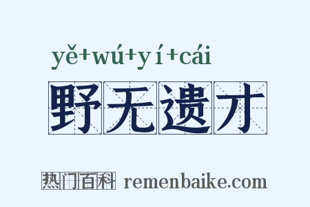 野无遗才是什么意思的图片